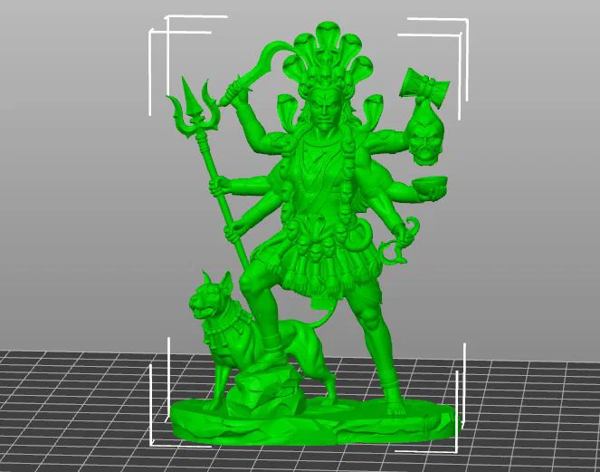 Mô hình 3D thần Kaala Bhairava chi tiết sắc nét cho máy in Resin - Image 1
