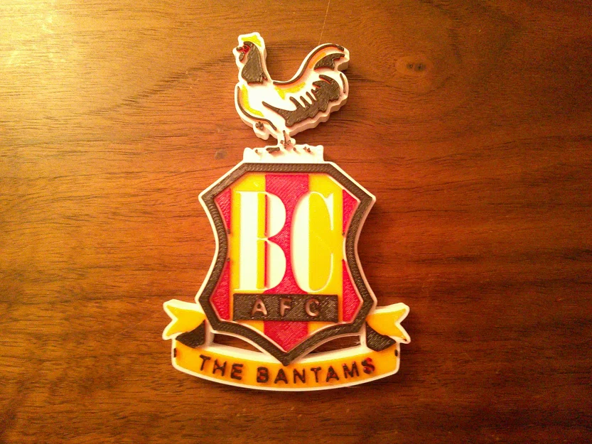 Mô hình logo Bradford City AFC 3D - Phụ kiện trang trí độc đáo - Image 1