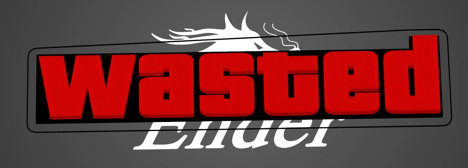 Mô hình logo WASTED phong cách game GTA để in 3D - Image 1