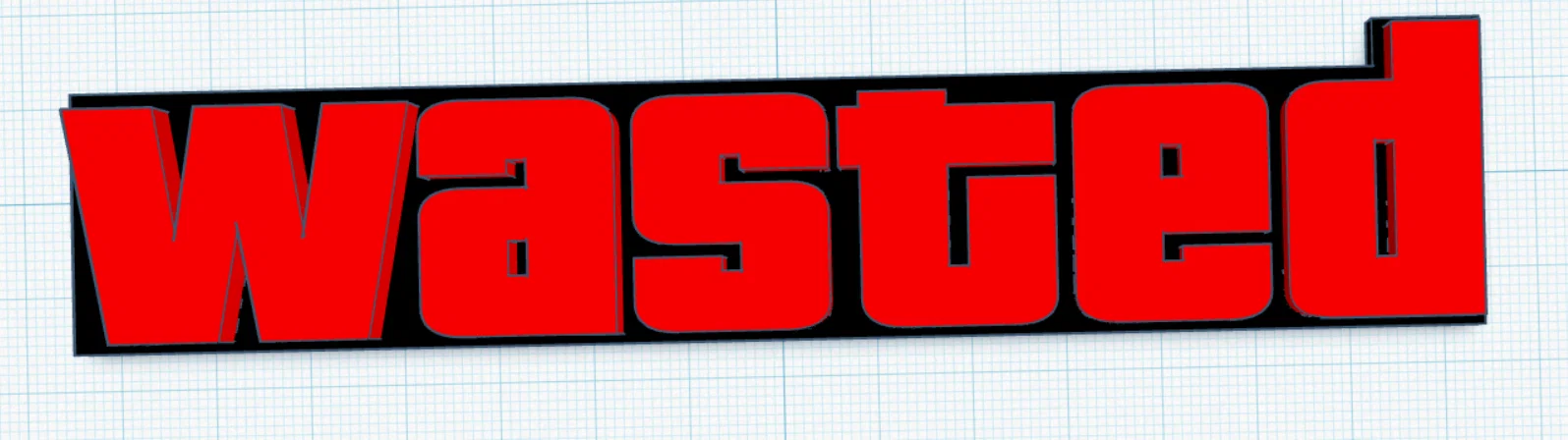 Mô hình logo WASTED phong cách game GTA để in 3D - Image 2