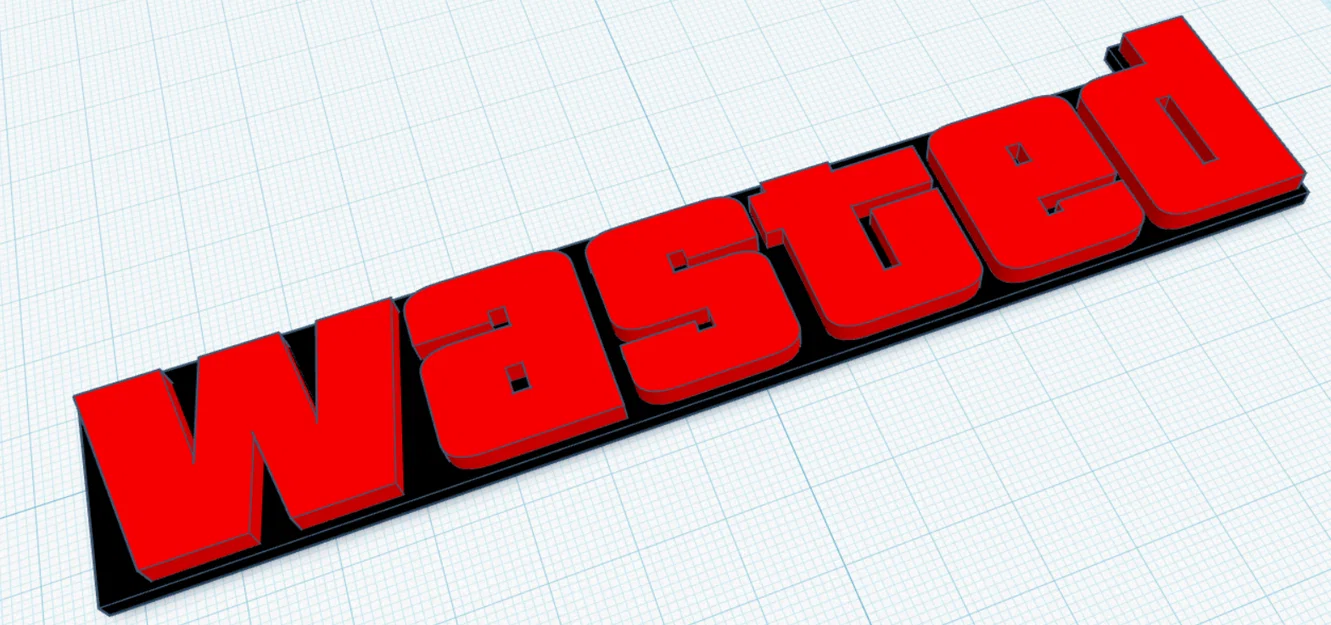Mô hình logo WASTED phong cách game GTA để in 3D - Image 3
