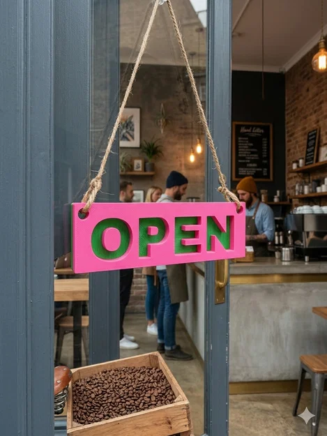 OPEN - CLOSED – Bảng treo cửa đảo mặt (Reversible Door Sign) - Image 3