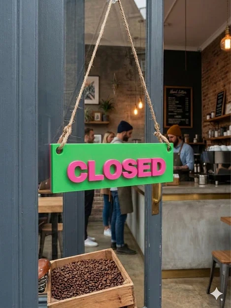 OPEN - CLOSED – Bảng treo cửa đảo mặt (Reversible Door Sign) - Image 4