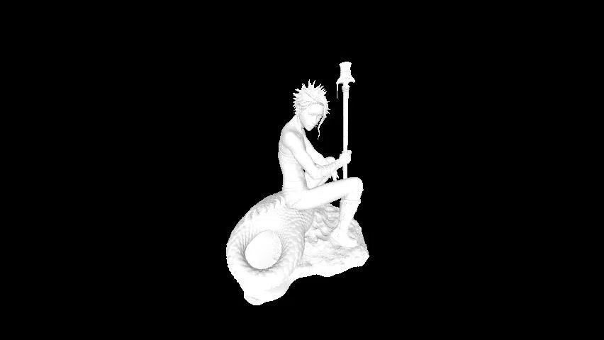 Mô hình 3D Nữ Chiến Binh cầm trượng (Female Warrior) siêu ấn tượng - Image 1