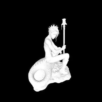 Mô hình 3D Nữ Chiến Binh cầm trượng (Female Warrior) siêu ấn tượng