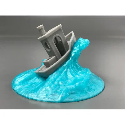 Đế trưng bày mô hình tàu Benchy trên sóng biển - Phụ kiện 3D đẹp mắt