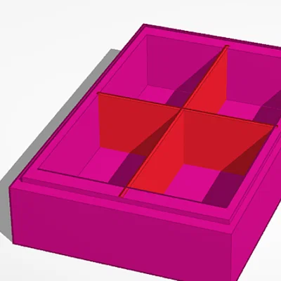 Hộp Lưu Trữ Đa Năng 4 Ngăn In 3D Tiện Dụng Cho Bàn Làm Việc