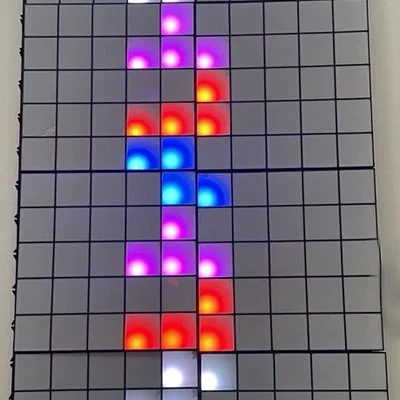 Khung Pixel Grid Tetris dạng Modular – ô 33mm cho Neopixel 30LED/m + ESP32-C3 BLE