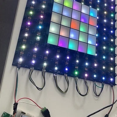 Khung Pixel Grid Tetris dạng Modular – ô 33mm cho Neopixel 30LED/m + ESP32-C3 BLE