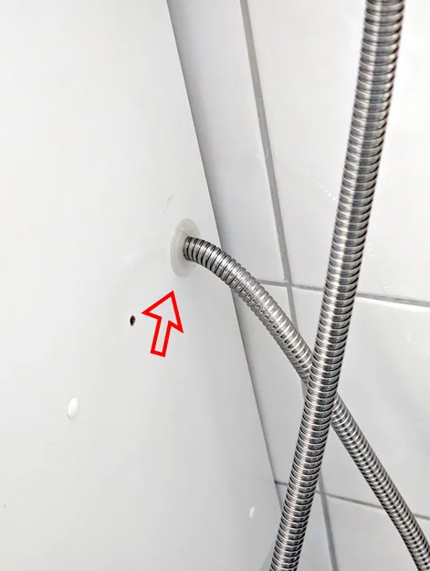 Ốp luồn ống sen qua vách tủ (Shower Hose Passthrough cho vòi sen/bidet) - Image 1