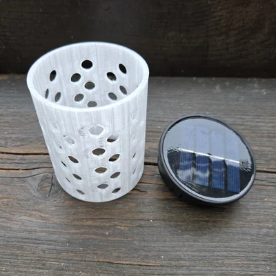 Đèn bàn LED năng lượng mặt trời đơn giản với các điểm sáng tròn
