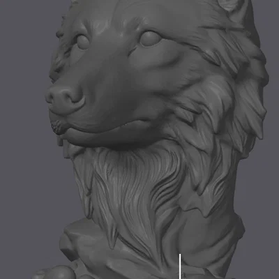 Mô hình tượng đầu sói Winter Wolf 3D trang trí độc đáo