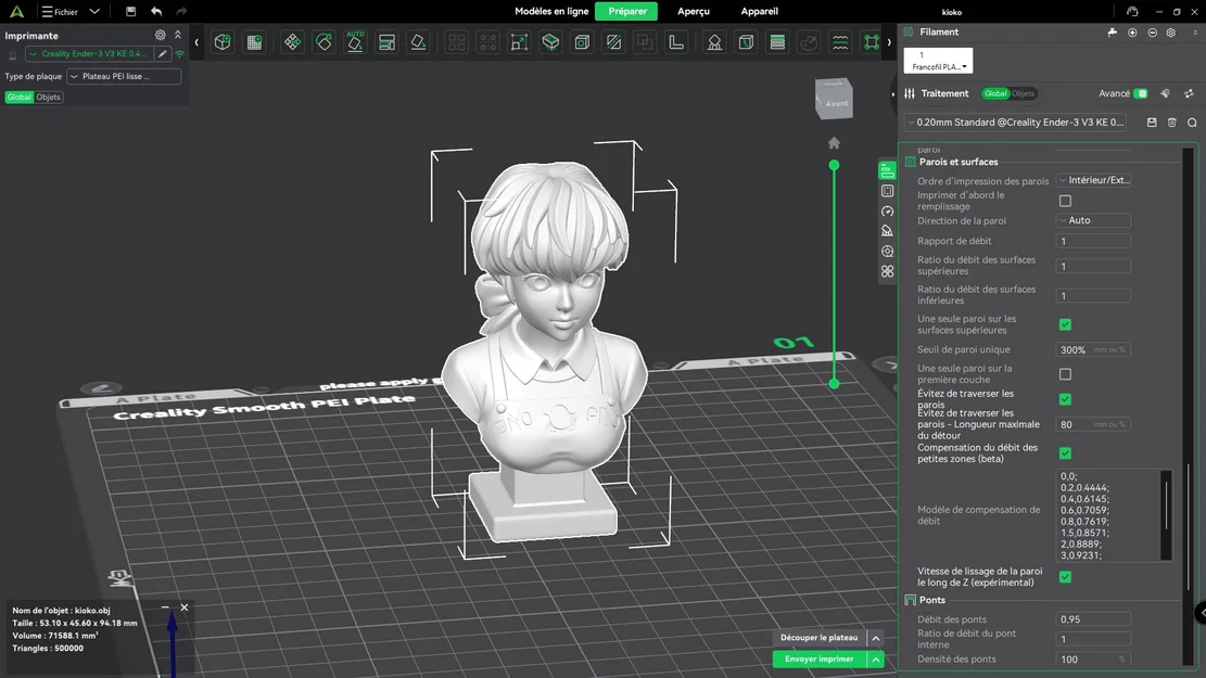 Mô hình tượng bán thân Kyoko (Kyoko Bust) in 3D trang trí đẹp mắt - Image 2