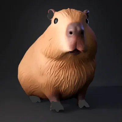 Mô hình chú chuột Capybara mini trang trí bàn làm việc siêu dễ thương