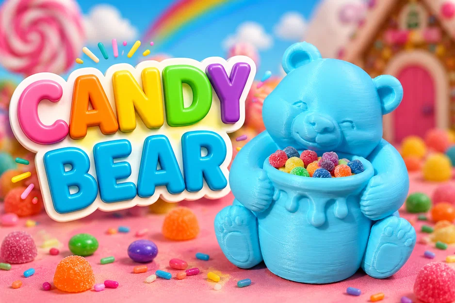 Candy Bear: Mô hình gấu 3D dễ thương đựng đồ trang trí - Image 1