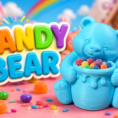 Candy Bear: Mô hình gấu 3D dễ thương đựng đồ trang trí