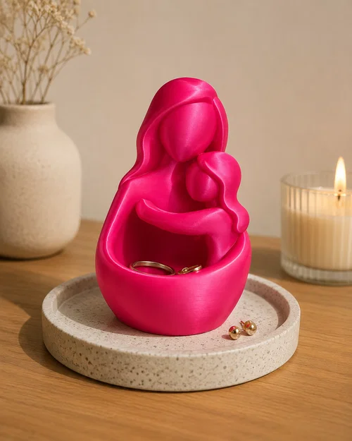 Mô hình Mẹ và Con gái ôm nhau - Khay đựng trang sức 3D in tại nhà - Image 1