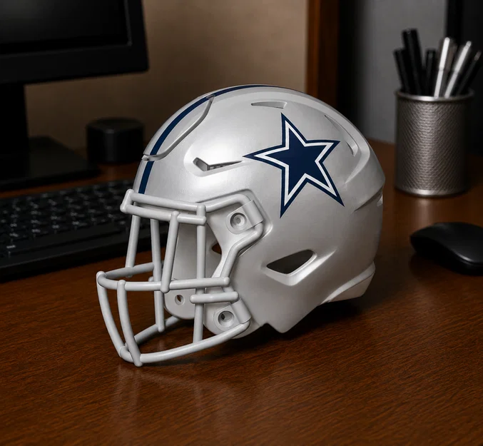 Mũ bảo hiểm bóng bầu dục Dallas Cowboys - Có sọc - Image 1