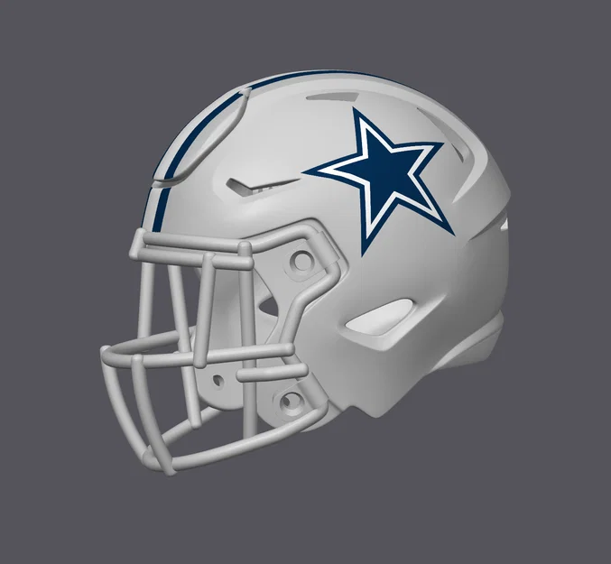 Mũ bảo hiểm bóng bầu dục Dallas Cowboys - Có sọc - Image 2