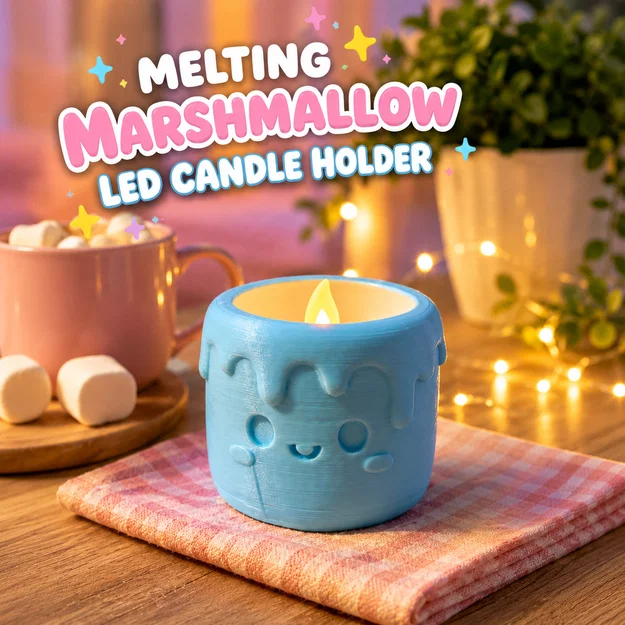 Đế Đựng Nến LED Hình Kẹo Dẻo Tan Chảy Dễ Thương (3D Model) - Image 1