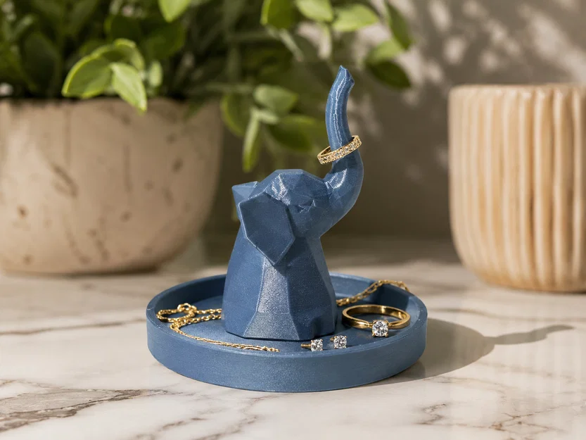 Khay đựng nhẫn và trang sức hình chú voi 3D xinh xắn - Image 1