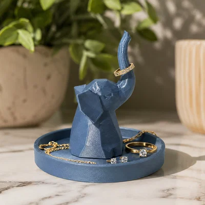 Khay đựng nhẫn và trang sức hình chú voi 3D xinh xắn