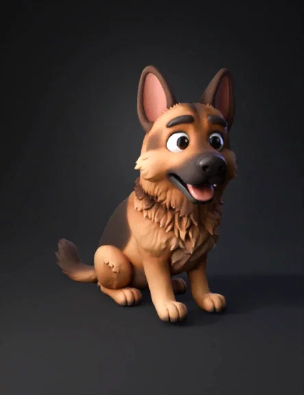Mô hình chú chó Becgie Đức 3D (Cute German Shepherd) cực dễ thương - Image 1