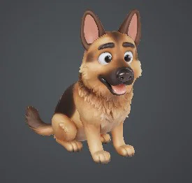 Mô hình chú chó Becgie Đức 3D (Cute German Shepherd) cực dễ thương - Image 2