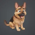 Mô hình chú chó Becgie Đức 3D (Cute German Shepherd) cực dễ thương - Thumbnail 2