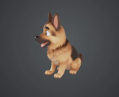 Mô hình chú chó Becgie Đức 3D (Cute German Shepherd) cực dễ thương - Image 3