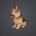 Mô hình chú chó Becgie Đức 3D (Cute German Shepherd) cực dễ thương - Thumbnail 3