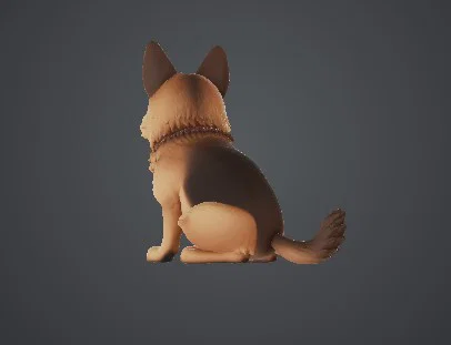 Mô hình chú chó Becgie Đức 3D (Cute German Shepherd) cực dễ thương - Image 4