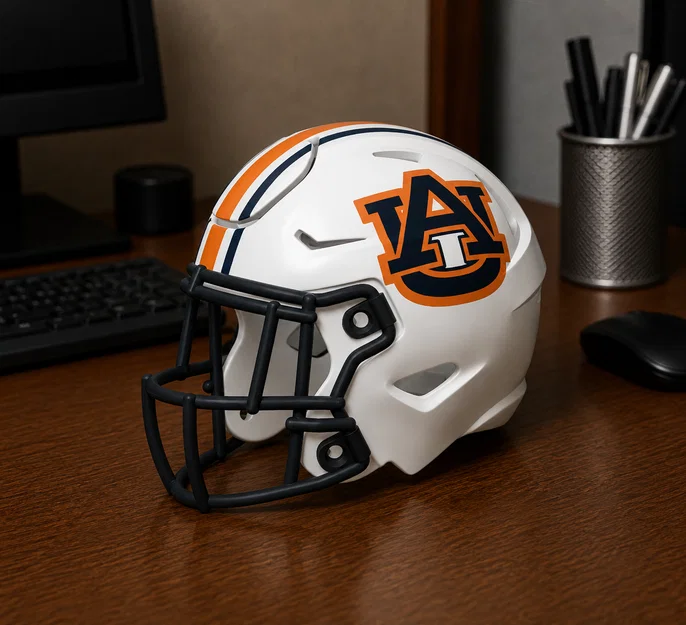 Mũ bảo hiểm bóng bầu dục Auburn Tigers – Có sọc - Image 1