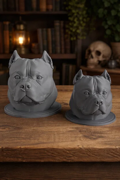 Tượng Bust Đầu American Bully 3D (American Bully Bust) - Image 1