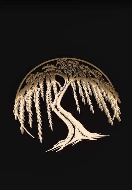 Tranh treo tường nghệ thuật hình cây liễu (Decorative Willow) - File in 3D - Image 2