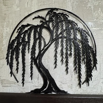 Tranh treo tường nghệ thuật hình cây liễu (Decorative Willow) - File in 3D
