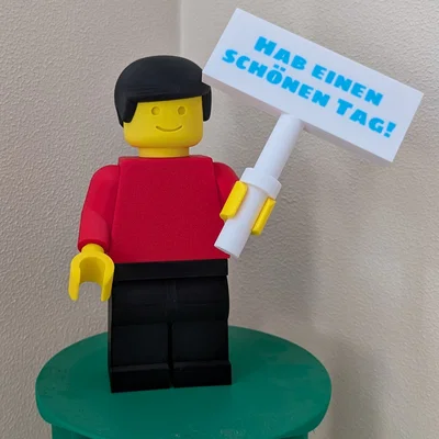 Bảng cầm tay "Chúc một ngày tốt lành" - thiết kế riêng cho LegoMan