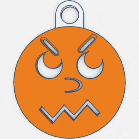 Móc khóa biểu cảm khuôn mặt giận dữ (Angry Key Chain) độc đáo - Image 1