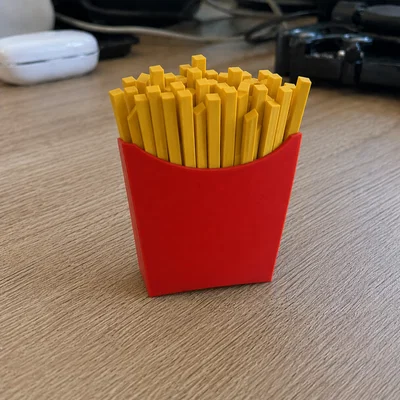 Mô hình khoai tây chiên (Fries) trang trí bàn làm việc 3D
