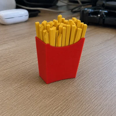 Mô hình khoai tây chiên (Fries) trang trí bàn làm việc 3D