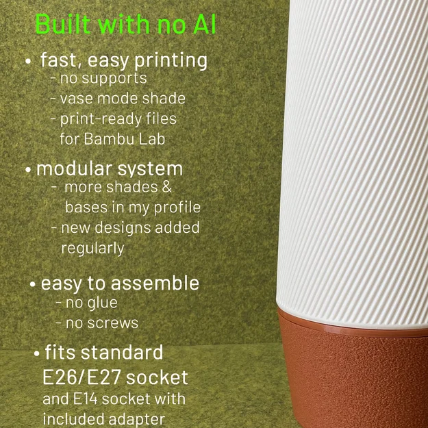 Đèn Bàn Hình Nón Ribbed Vase Mode (E26/E27/E14) - Image 3