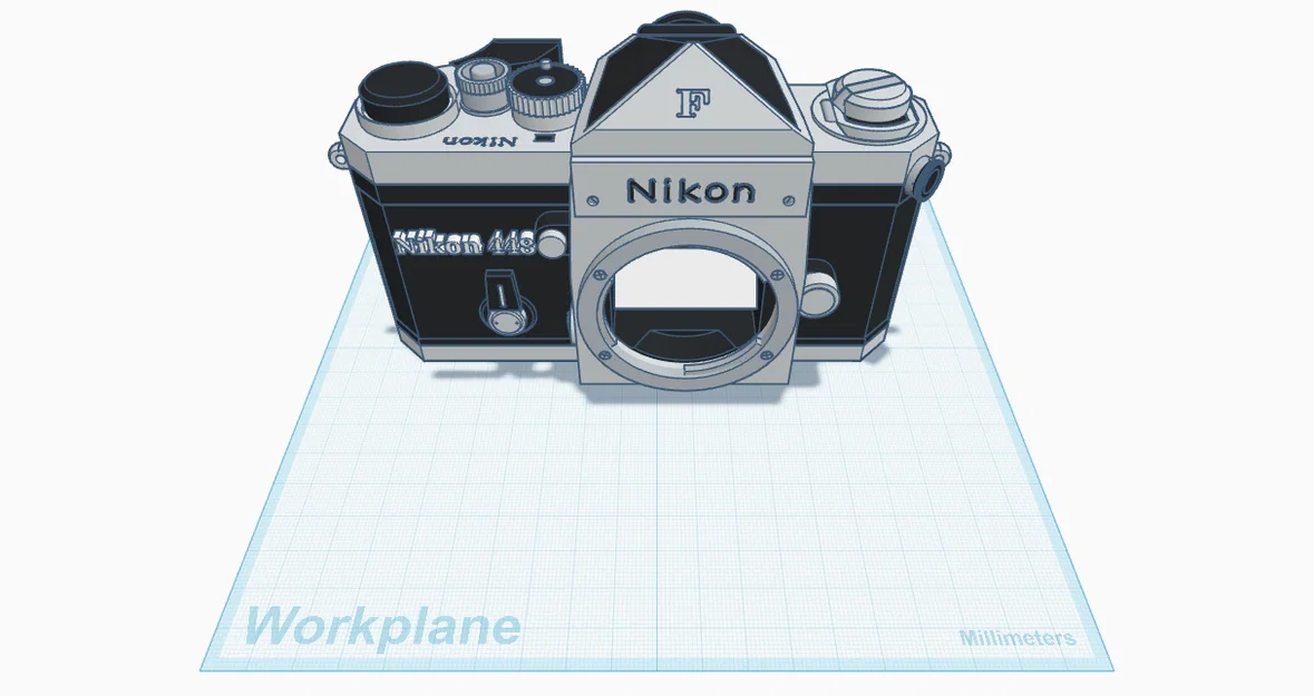 Mô hình 3D máy ảnh Nikon 448 cổ điển cho người yêu nhiếp ảnh - Image 1