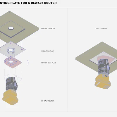 Đế gắn nhanh máy phay DeWalt vào bàn Router - Phụ kiện 3D hữu ích