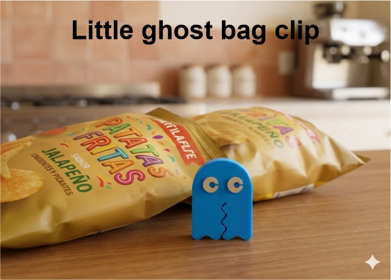 Kẹp miệng túi hình ma nhỏ (Little ghost bag clip) in 3D siêu cute - Image 1