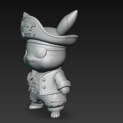 Mô hình 3D Pikachu Pirate - Pikachu hóa thân cướp biển cực chất