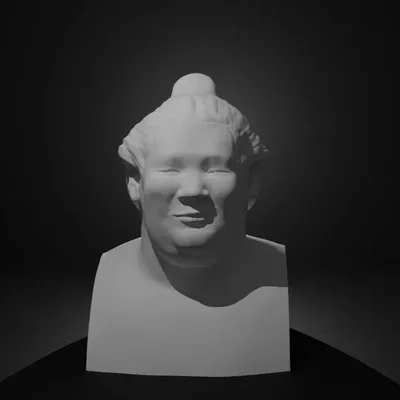 Mô hình 3D tượng bán thân võ sĩ Sumo Ura Kazuki ấn tượng