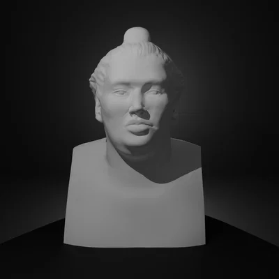 Mô hình tượng bán thân đô vật Sumo Aonishiki Arata in 3D đẹp mắt