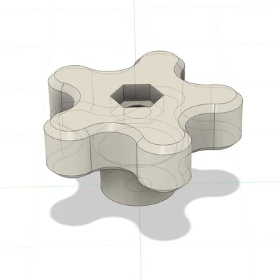 Núm vặn tay nắm 5 cánh cho bu lông 1/4 inch-20 (In 3D DIY)