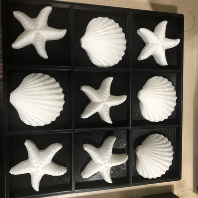 Bộ cờ caro vỏ ốc biển (Sea Shell Tic Tac Toe) in 3D cực đẹp