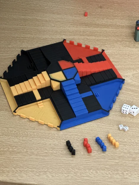 Bộ bàn cờ Parques Parcheesi 150% phong cách Colombia cho in 3D - Image 1